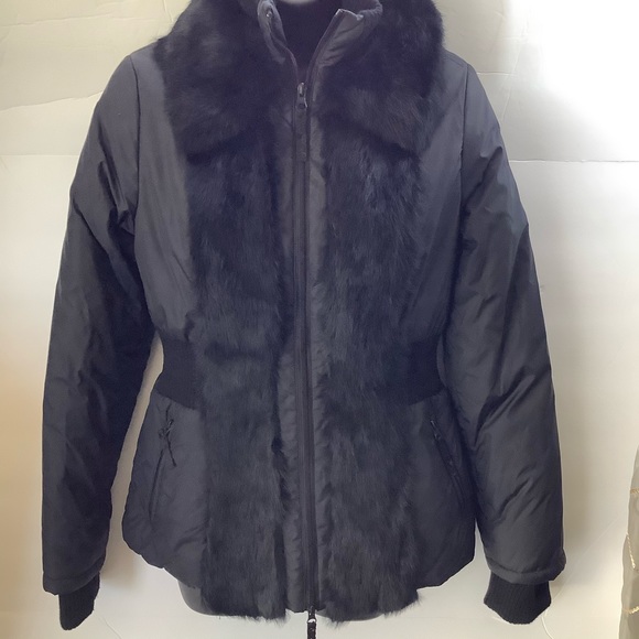 - Buffalo winter coat black rabbit real fur medium - Picture 3 of 5